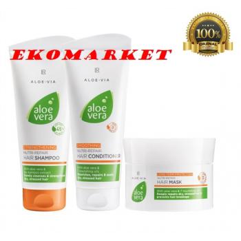LR Aloe Vera Onarıcı Saç Bakım Seti Şampuan+ Krem + Saç Maskesi