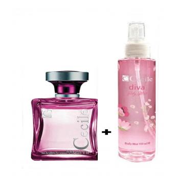 Cecile Diva Bayan Parfüm  100 ml + Cecile Diva Body Mist Sprey 150 ml