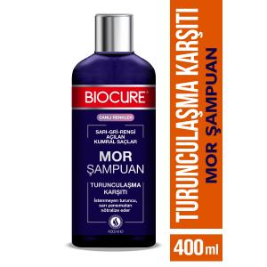 Biocure Turunculaşma Karşıtı Mor Şampuan / Sarı-gri-rengi Açılan Kumral Saçlar Için 400 Ml.